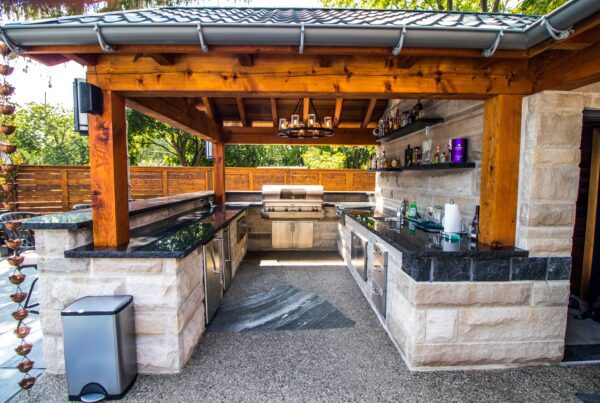 outdoor stone kitchen
