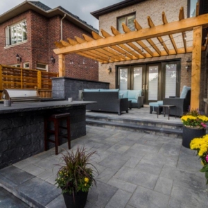 stone wood cabana