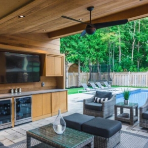 wood panel cabana